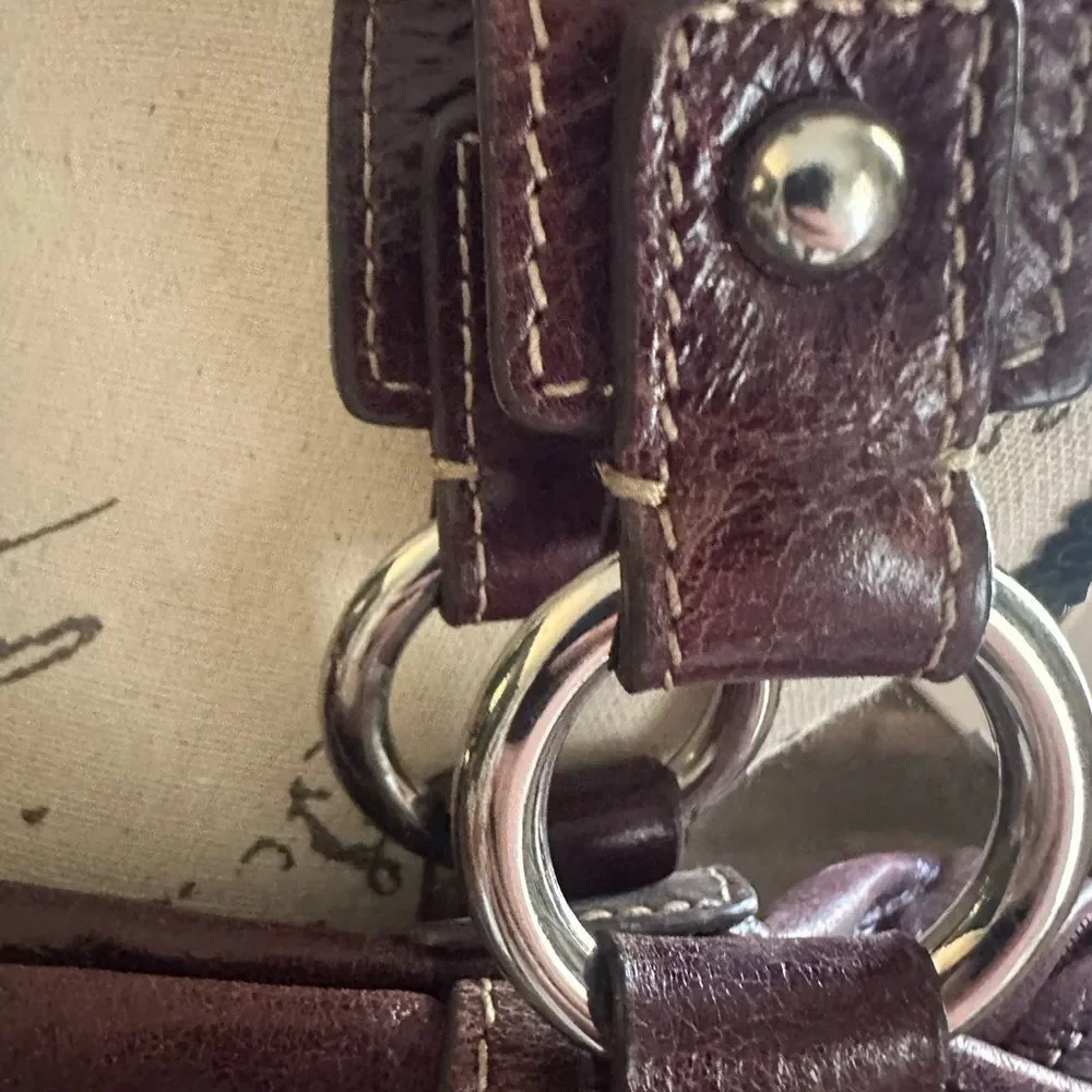 Barr and Barr Elegant Wine Brown Leather Shoulder and crossbody Bag